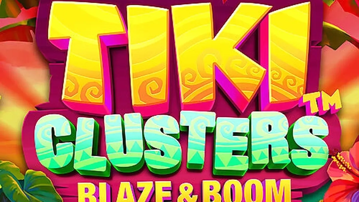 Tiki Clusters Blaze & Boom slot machine interface with vibrant tropical graphics.